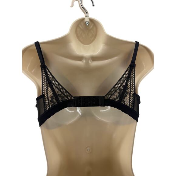Knix Deep V Neck Lace Bralette Black Women's Medium - Picture 6 of 7